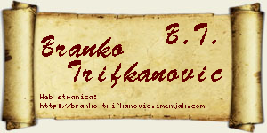Branko Trifkanović vizit kartica